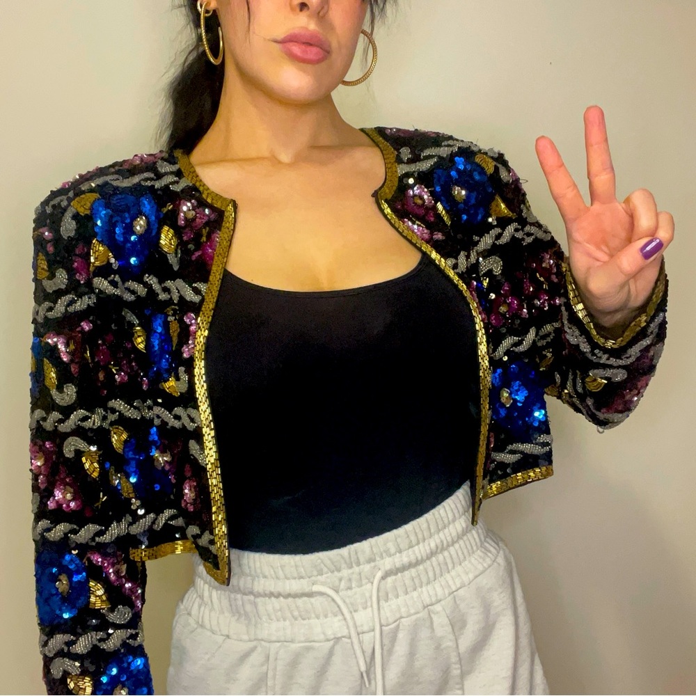 Stunning 100% Silk Beaded Jacket from 1980’s